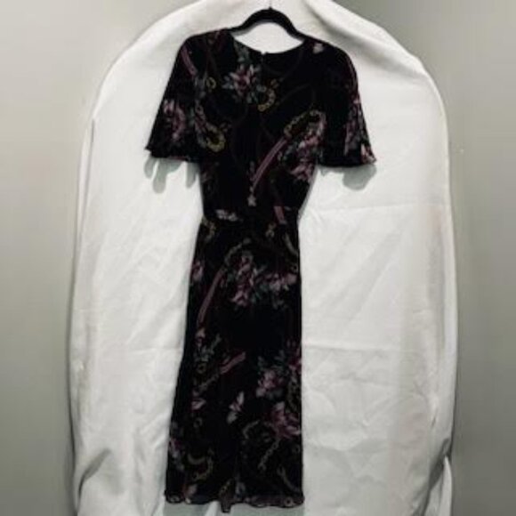 Lauren Ralph Lauren Women's 10 Printed Belted Crinkle Georgette Dress Floral - Picture 10 of 10